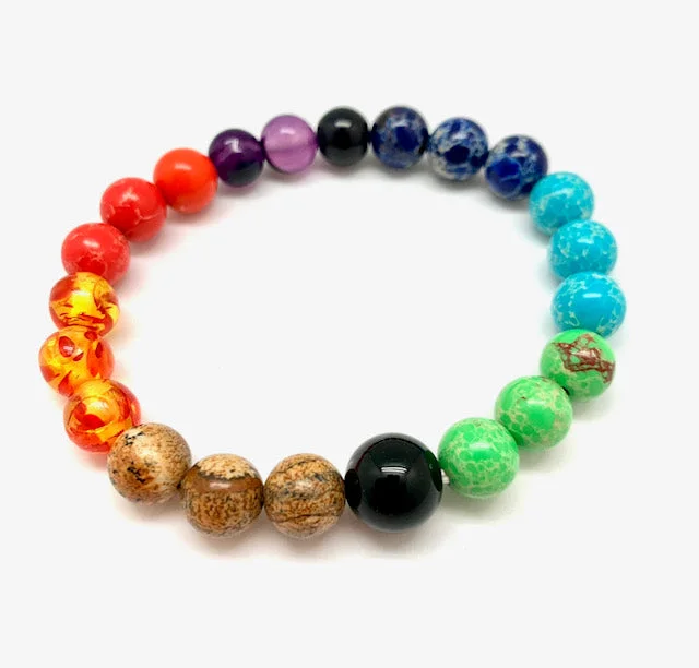 Chakra Stone Bead Stretch Bracelet