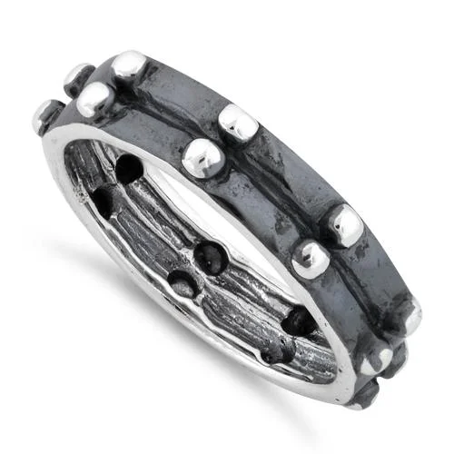 Sterling Silver Oxidized Eternity Armor Ring