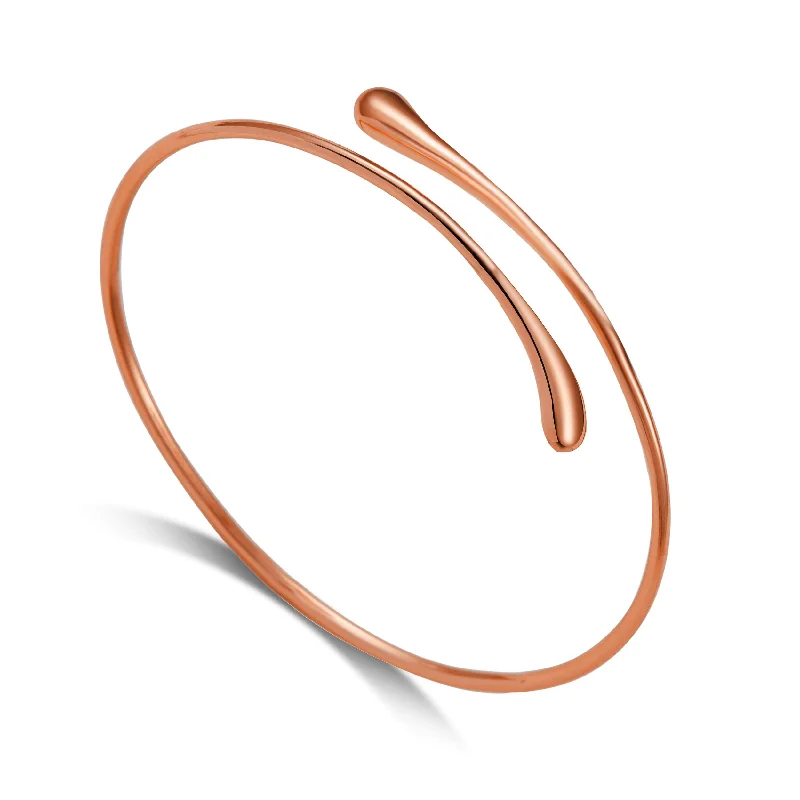 Rose Gold Plated Teardrop Bangle