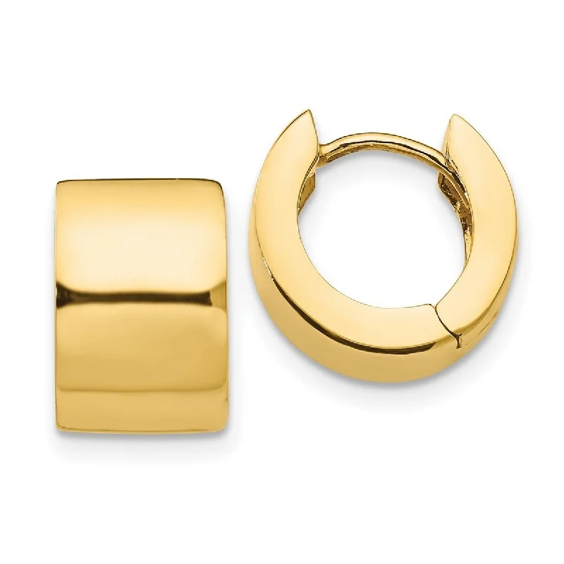 Curata 14k Yellow Gold Polished Hinged Earrings - 10x9mm Wide