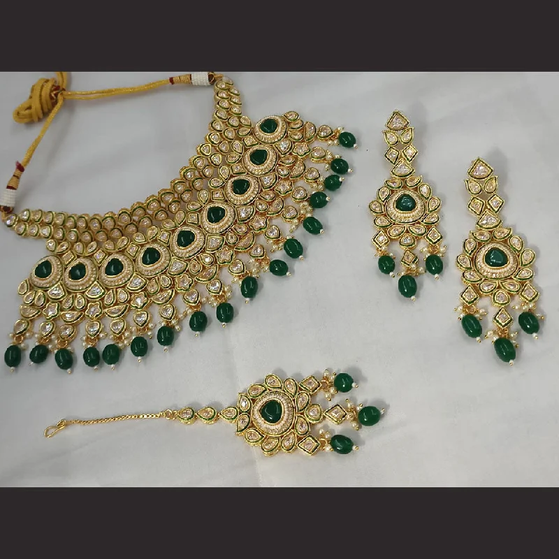 Padmawati Bangles Gold Plated Polki Kundan Stone And Pearls Necklace Set