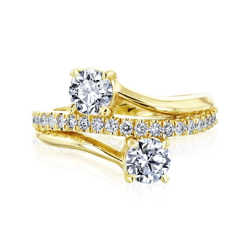 Annello by Kobelli 14k Gold Duo Diamond Ring (DEF/VS)