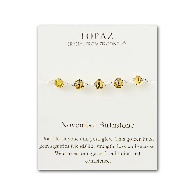 November Birthstone Bracelet Created with Topaz Zircondia® Crystals