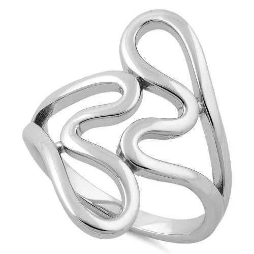 Sterling Silver Abstract Wriggle Ring