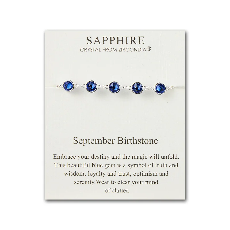 September Birthstone Bracelet Created with Sapphire Zircondia® Crystals