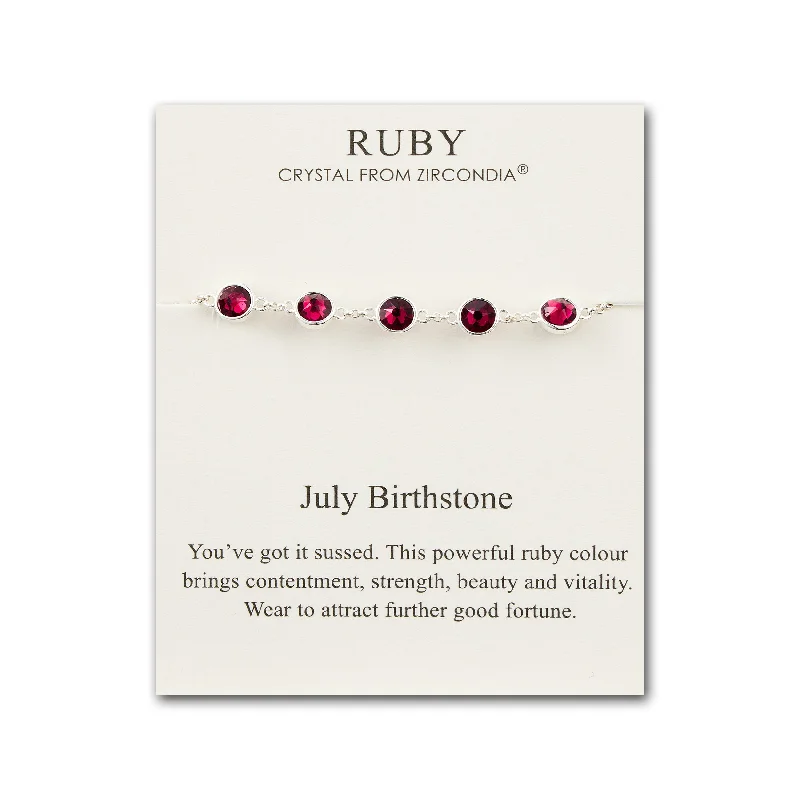 July Birthstone Bracelet Created with Ruby Zircondia® Crystals