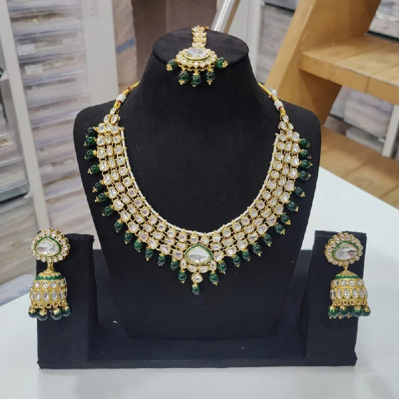 Manisha Jewellery Gold Plated Kundan Stone And Pearl Necklace Set