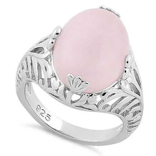 Sterling Silver Rose Quartz Gemstone Ring