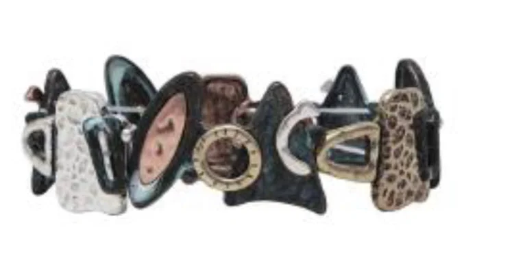 Patina Stretch Bracelet - Mixed Shapes Design 2