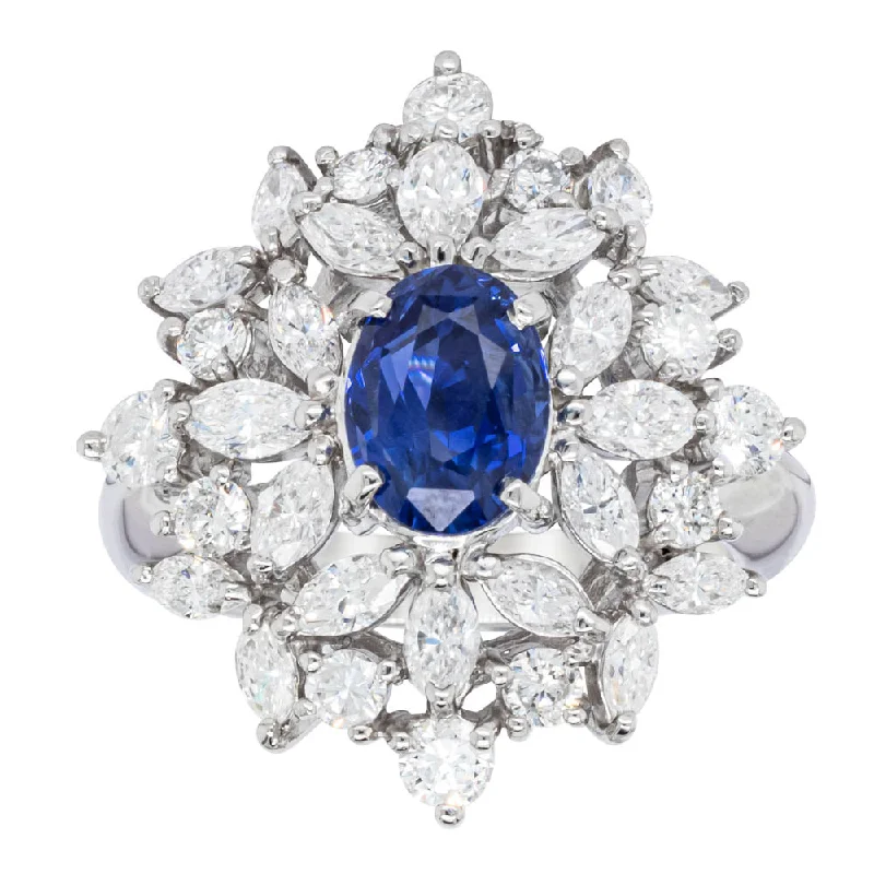 Deja Vu Platinum 2.11ct Sapphire & Diamond Ring