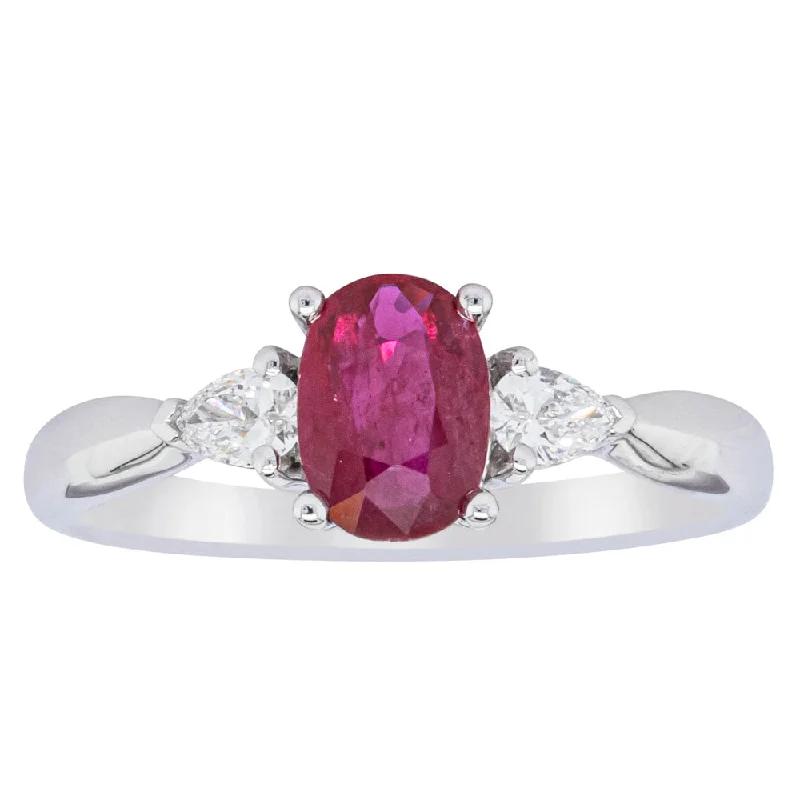 18ct White Gold .76ct Ruby & Diamond Ayla Ring