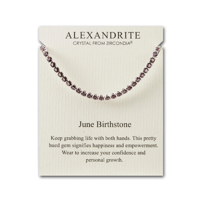 June Birthstone Friendship Bracelet with Alexandrite Zircondia® Crystals