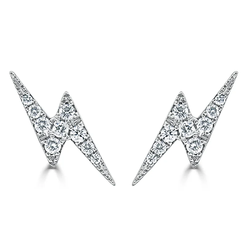 Joelle Diamond Lightning Bolt Studs Earrings - 14K Gold 1/10ct TDW Electrifying Gift