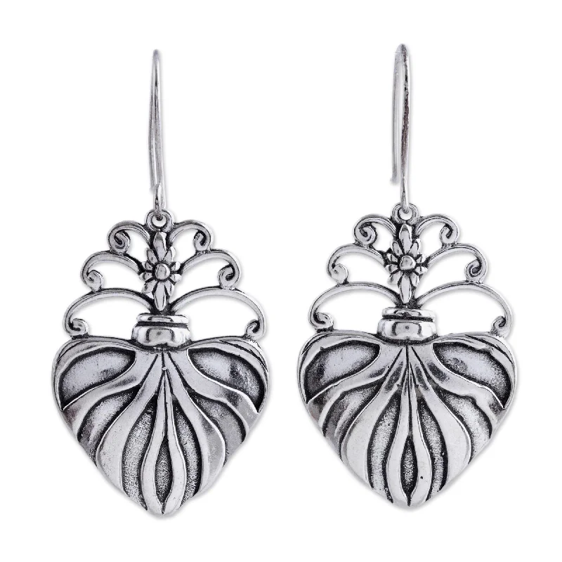 Novica Handmade Sacred Heart Sterling Silver Dangle Earrings