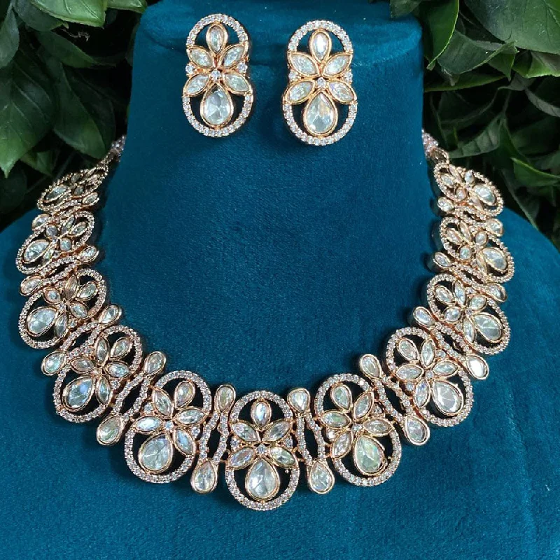 Royal Kundan Jewellery Gold Plated Polki Kundan Necklace Set