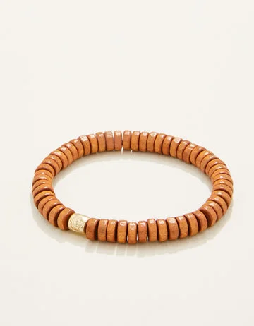 Wood Stretch Bracelet 8mm Brown