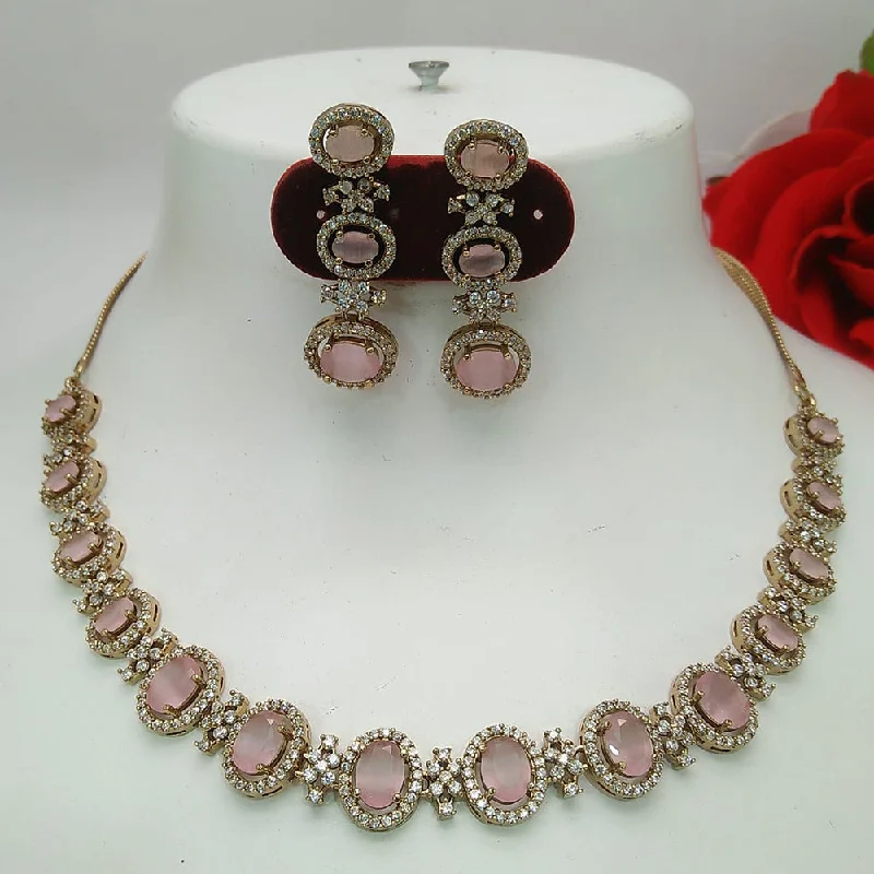 Everlasting Quality Jewels Gold Plated AD Necklace Set