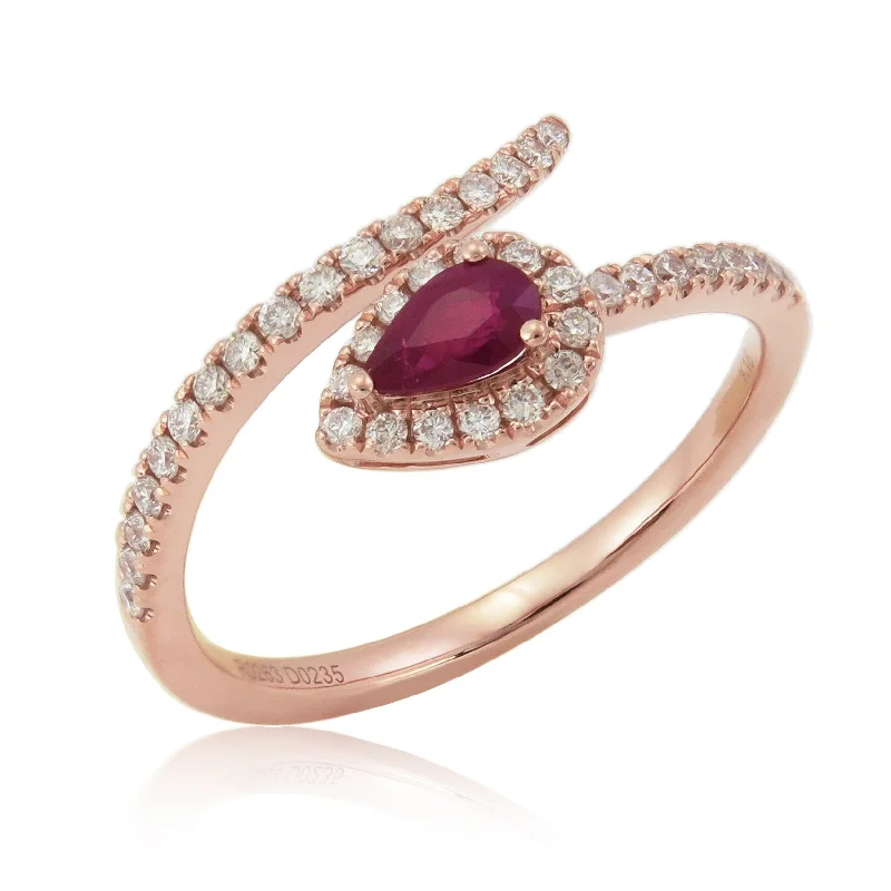 Joelle Ruby & Diamond Ring 18K Rose Gold