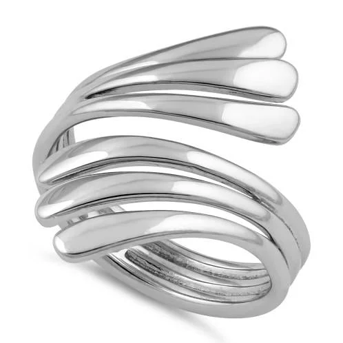 Sterling Silver Wavy Lines Ring