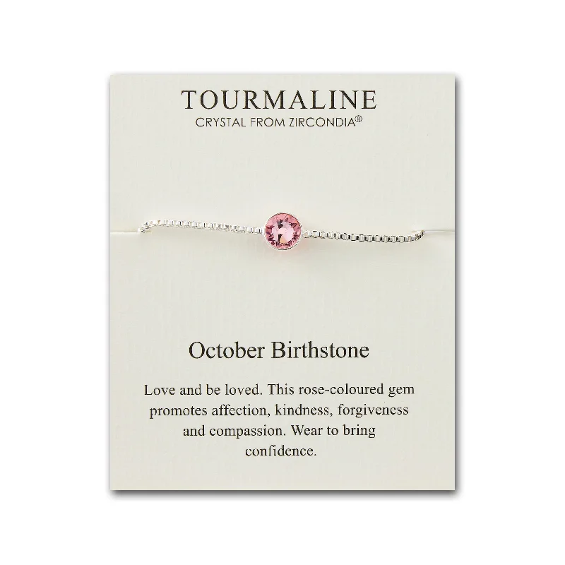 October (Tourmaline) Birthstone Bracelet Created with Zircondia® Crystals