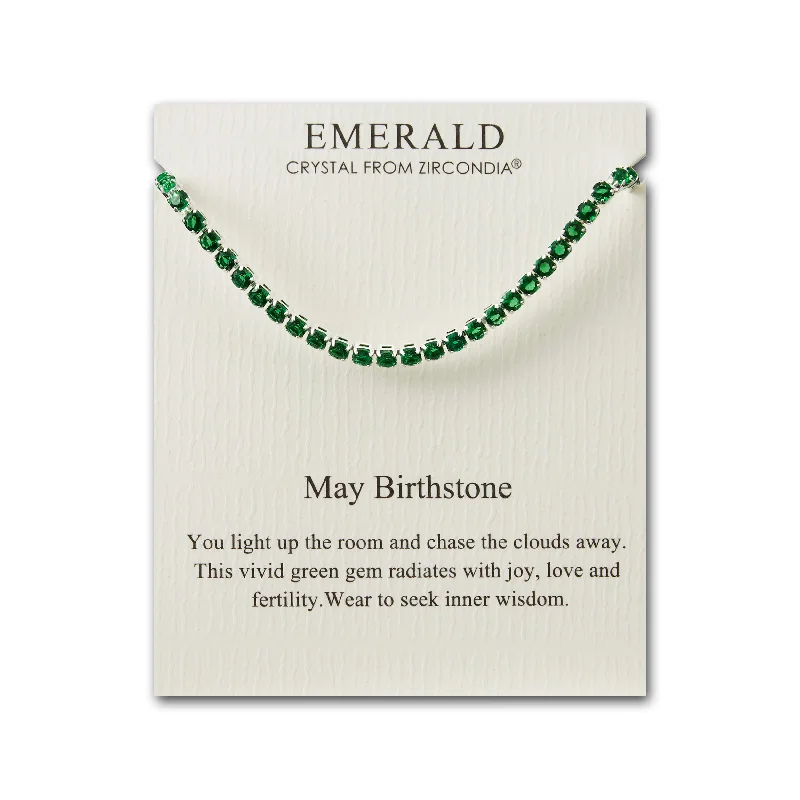 May Birthstone Friendship Bracelet with Emerald Zircondia® Crystals