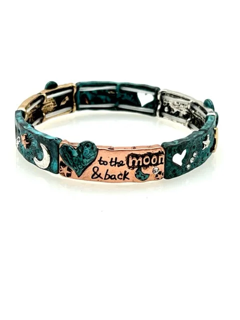 Patina Stretch Bracelet - Love You to the Moon and Back