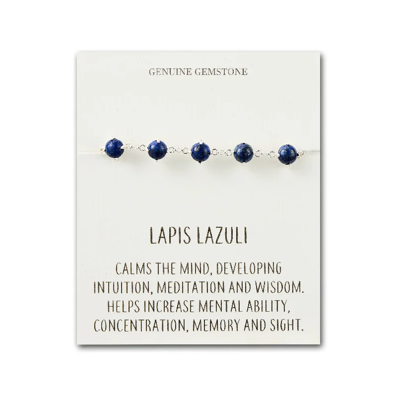 Lapis Lazuli Gemstone Bracelet with Quote Card