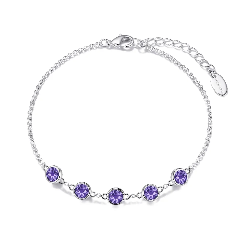 Light Purple Crystal Chain Bracelet Created with Zircondia® Crystals