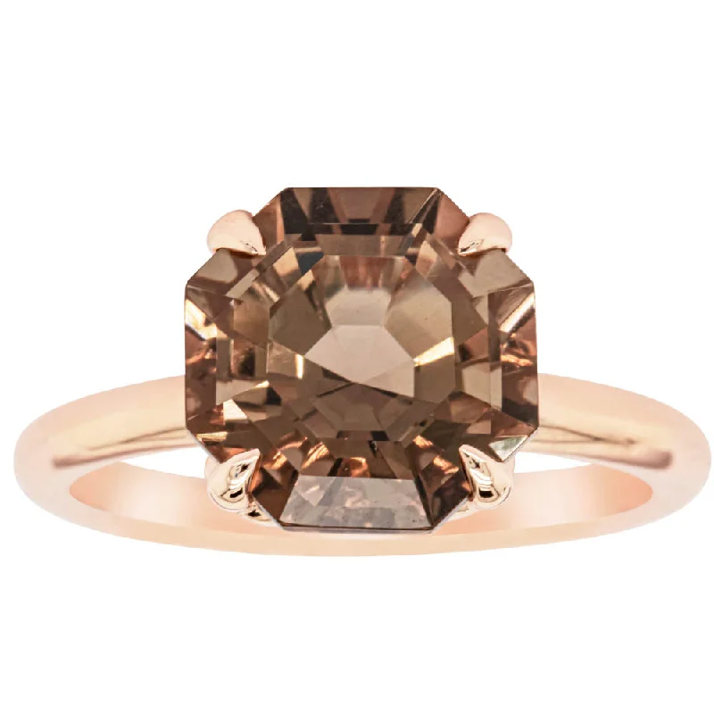 18ct Rose Gold Smoky Quartz Octavia Ring