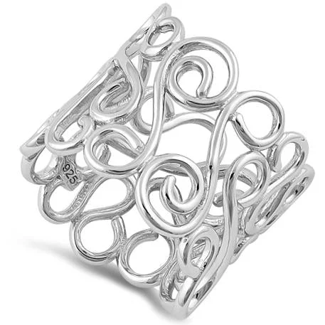 Sterling Silver Wavy Ring