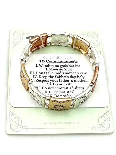 10 Commandments Multi Metal Stretch Inspirational bracelet