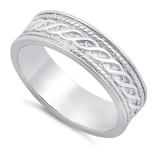 Sterling Silver Twist Eternity Band